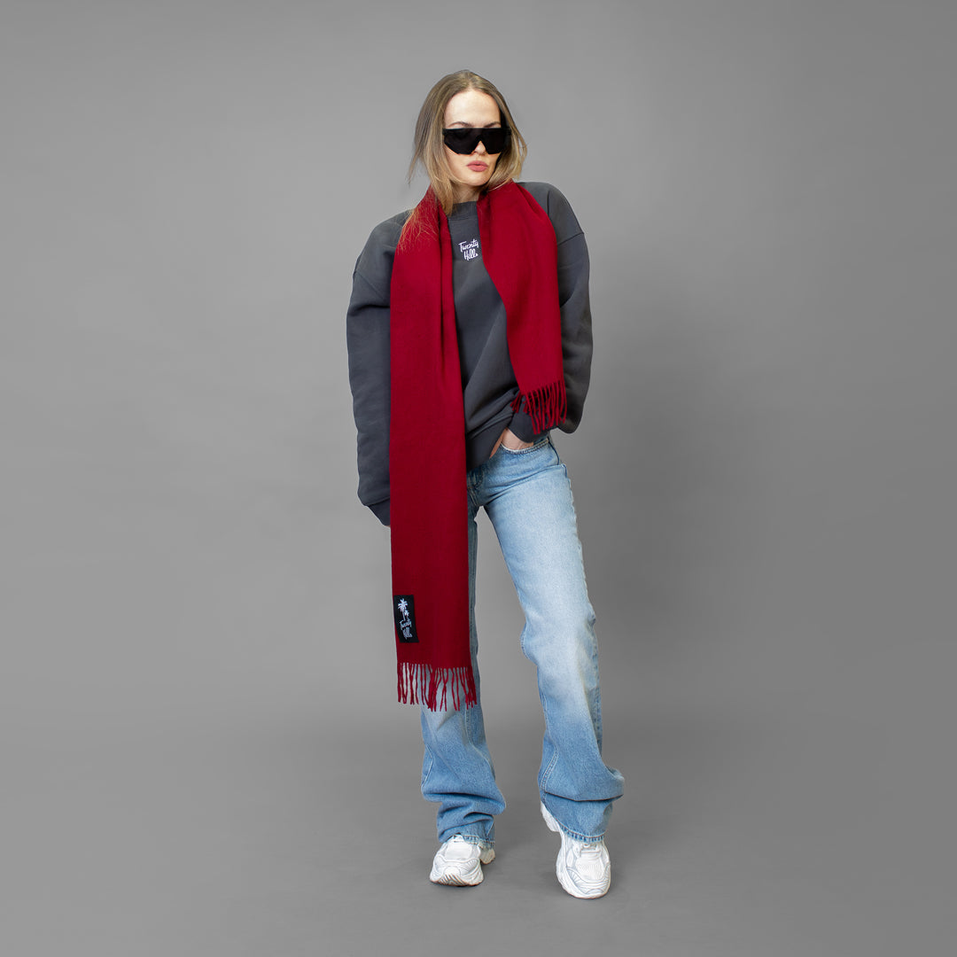 Wool Scarf (Burgundy Red)