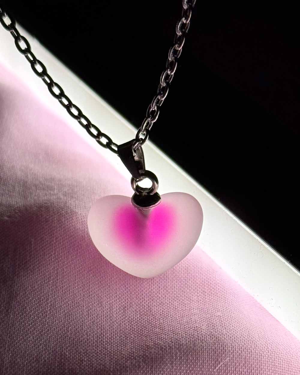 Frozen Heart Necklace (Pink)