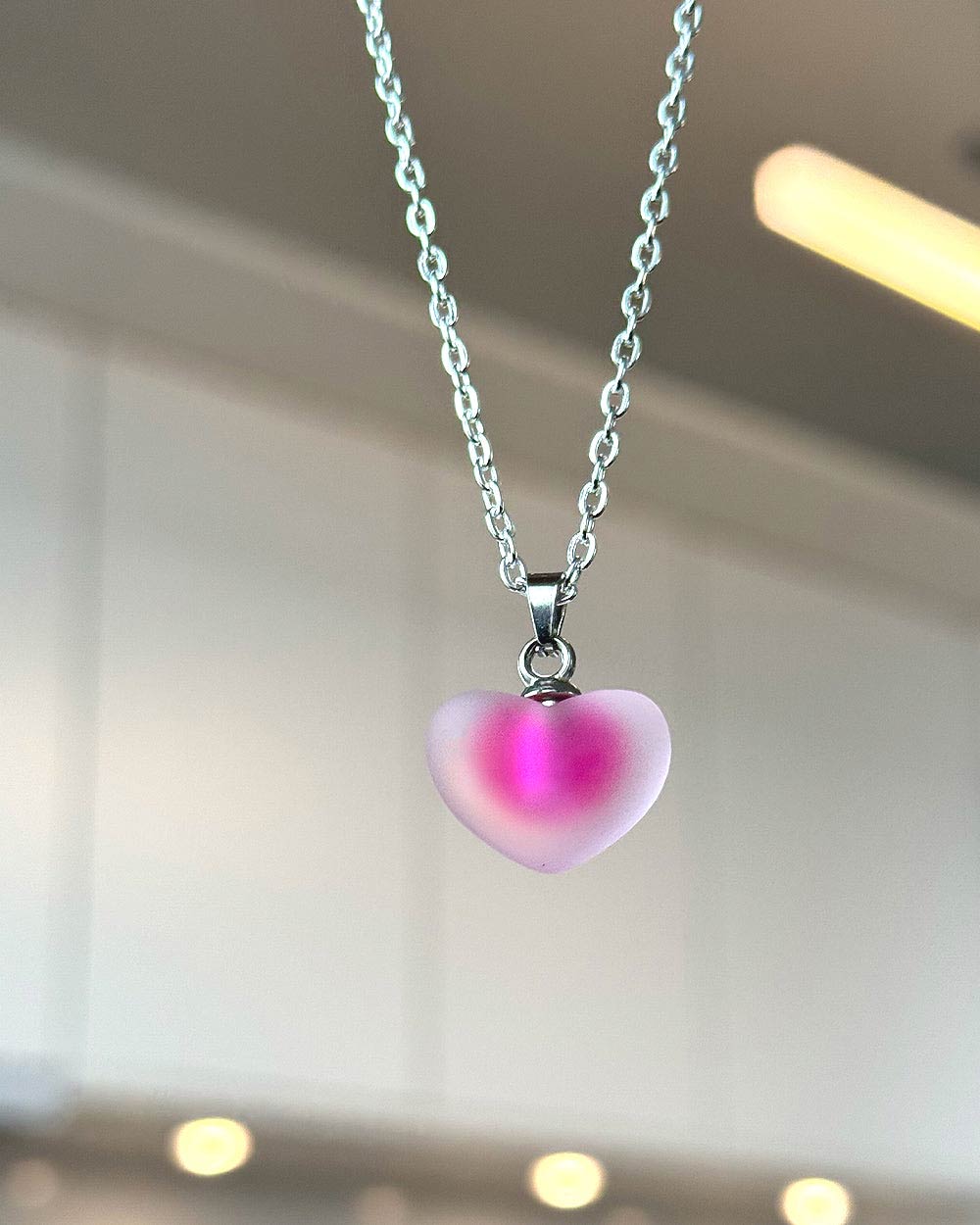 Frozen Heart Necklace (Pink)