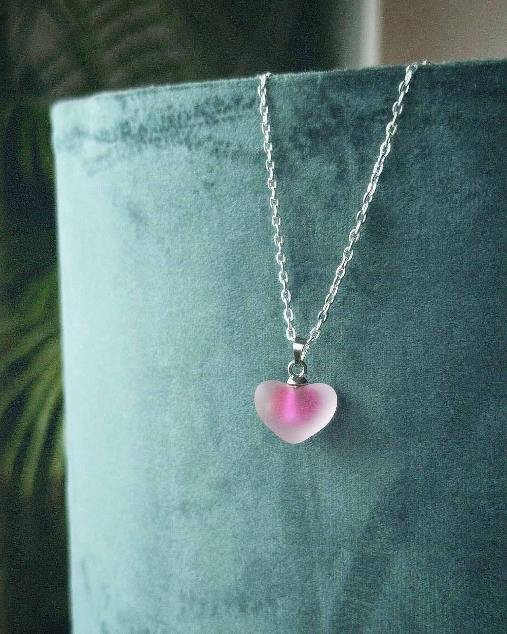 Frozen Heart Necklace (Pink)