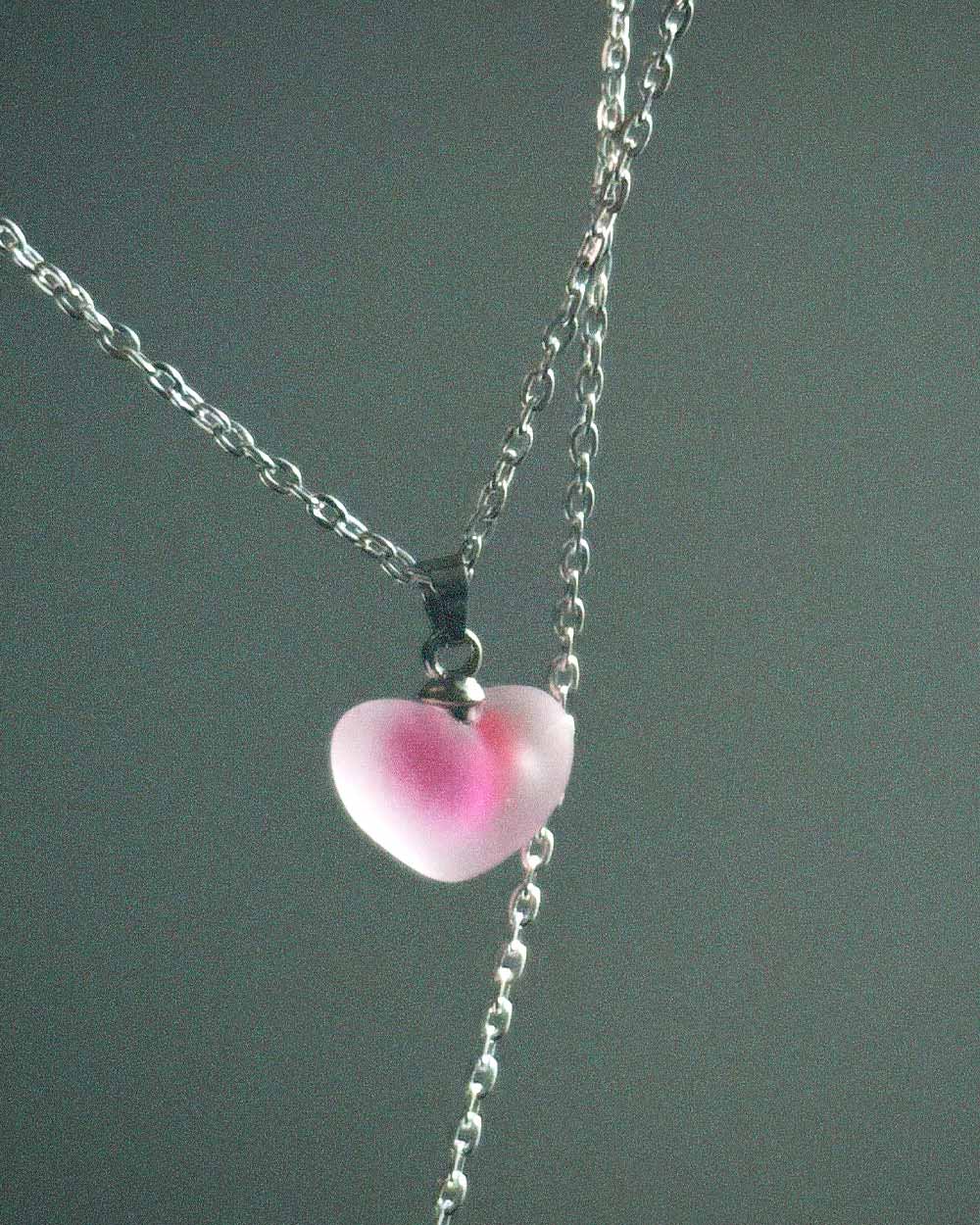 Frozen Heart Necklace (Pink)