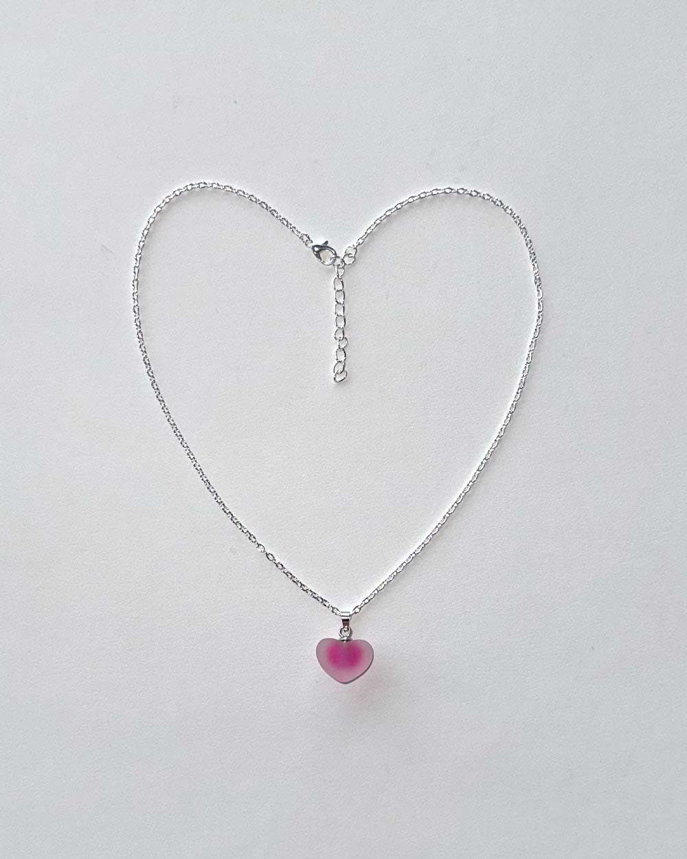 Frozen Heart Necklace (Pink)