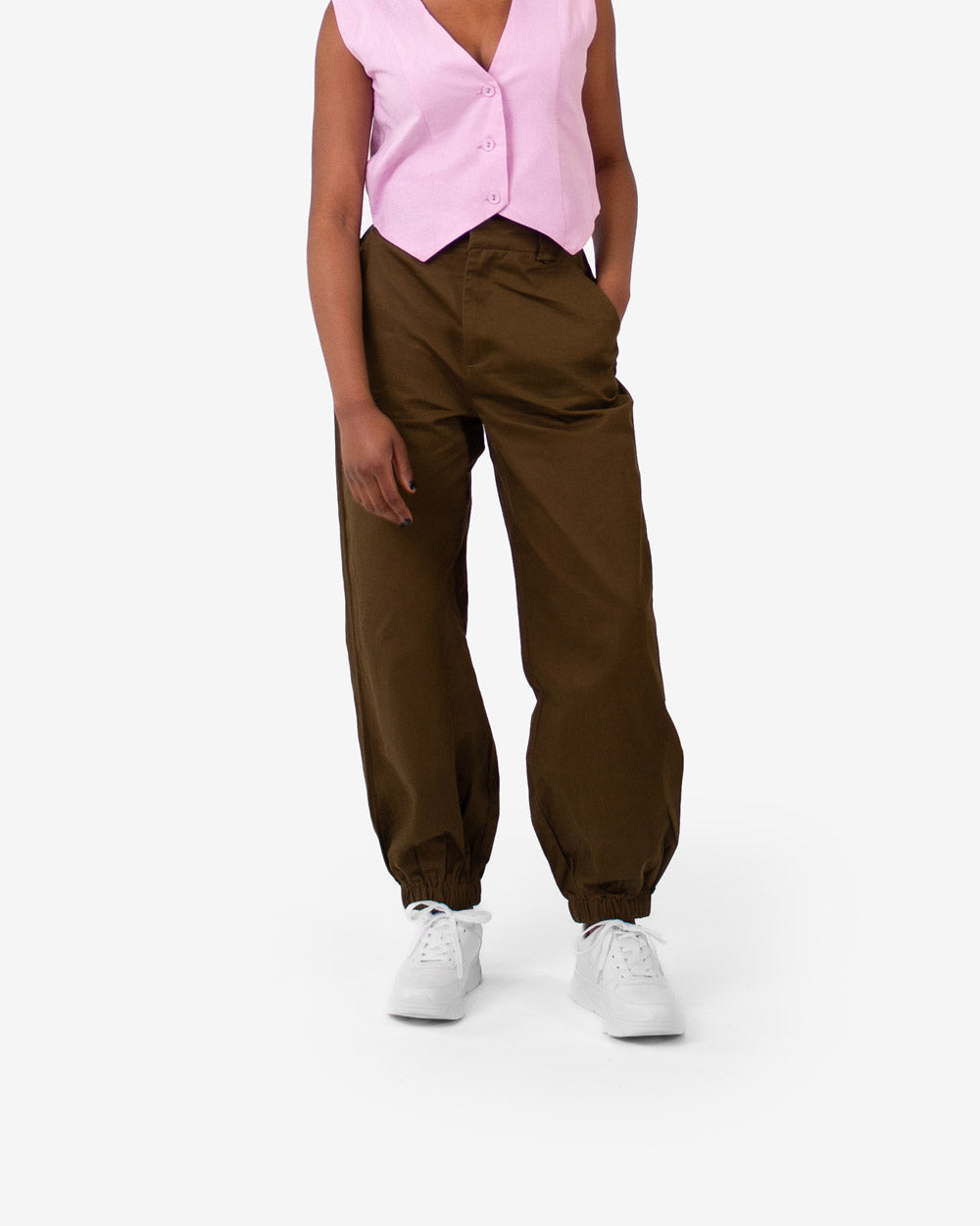 High Waisted Pants (Oliv Khaki)