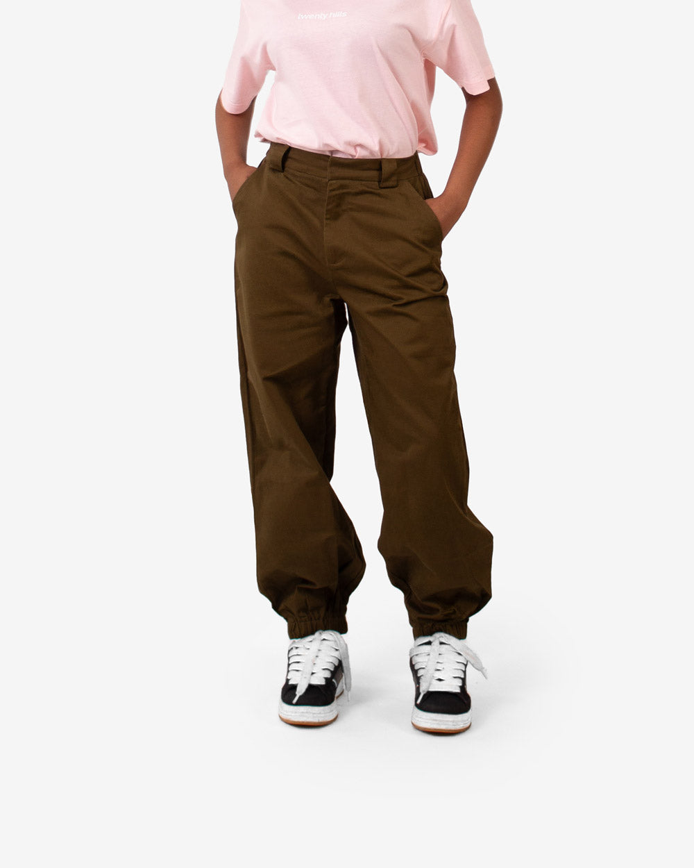 High Waisted Pants (Oliv Khaki)