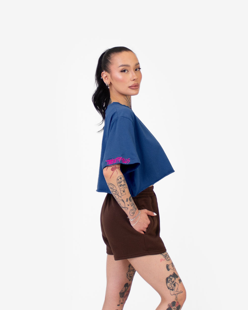 Cropped T-Shirt (Prussian Blue)