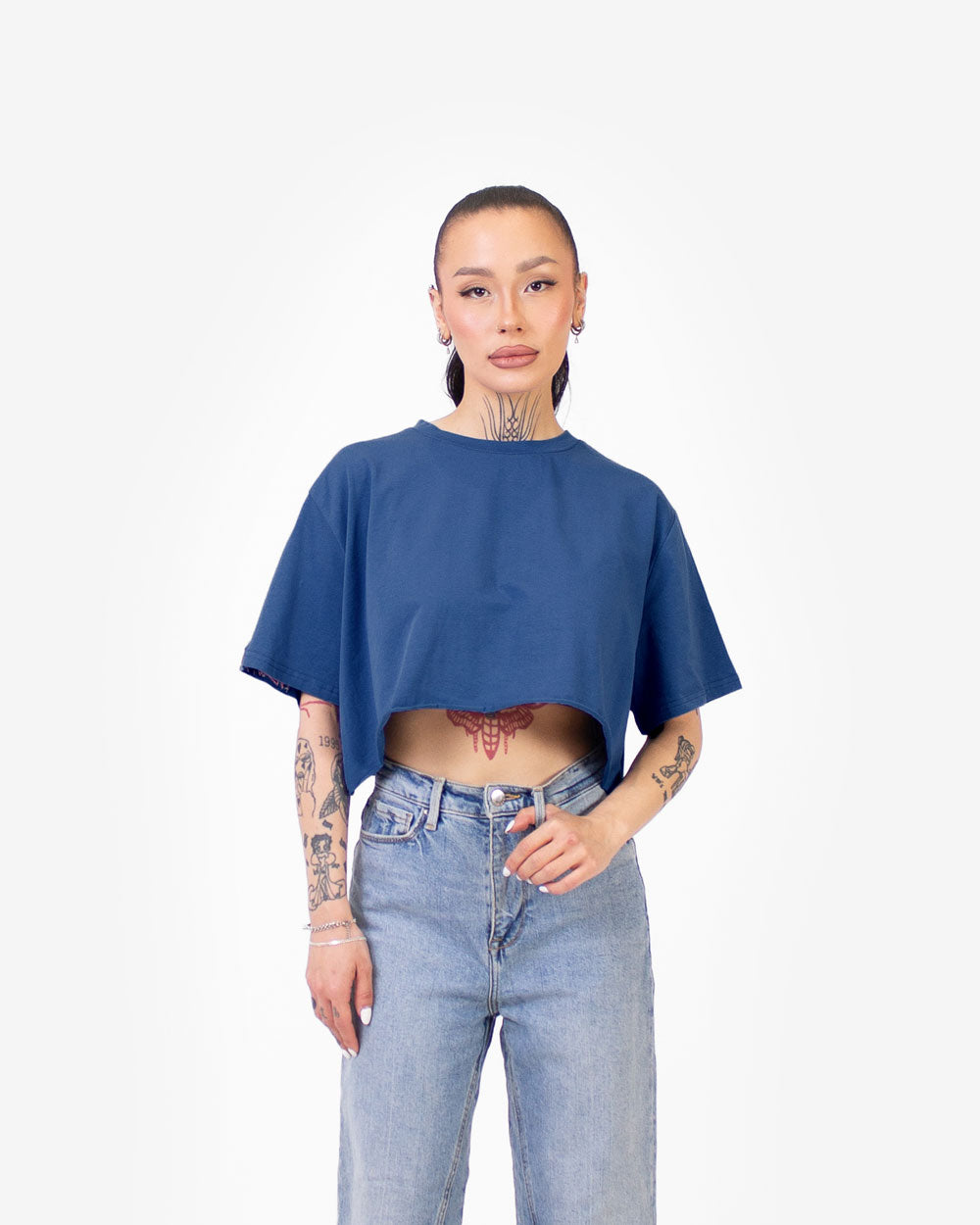 Cropped T-Shirt (Prussian Blue)