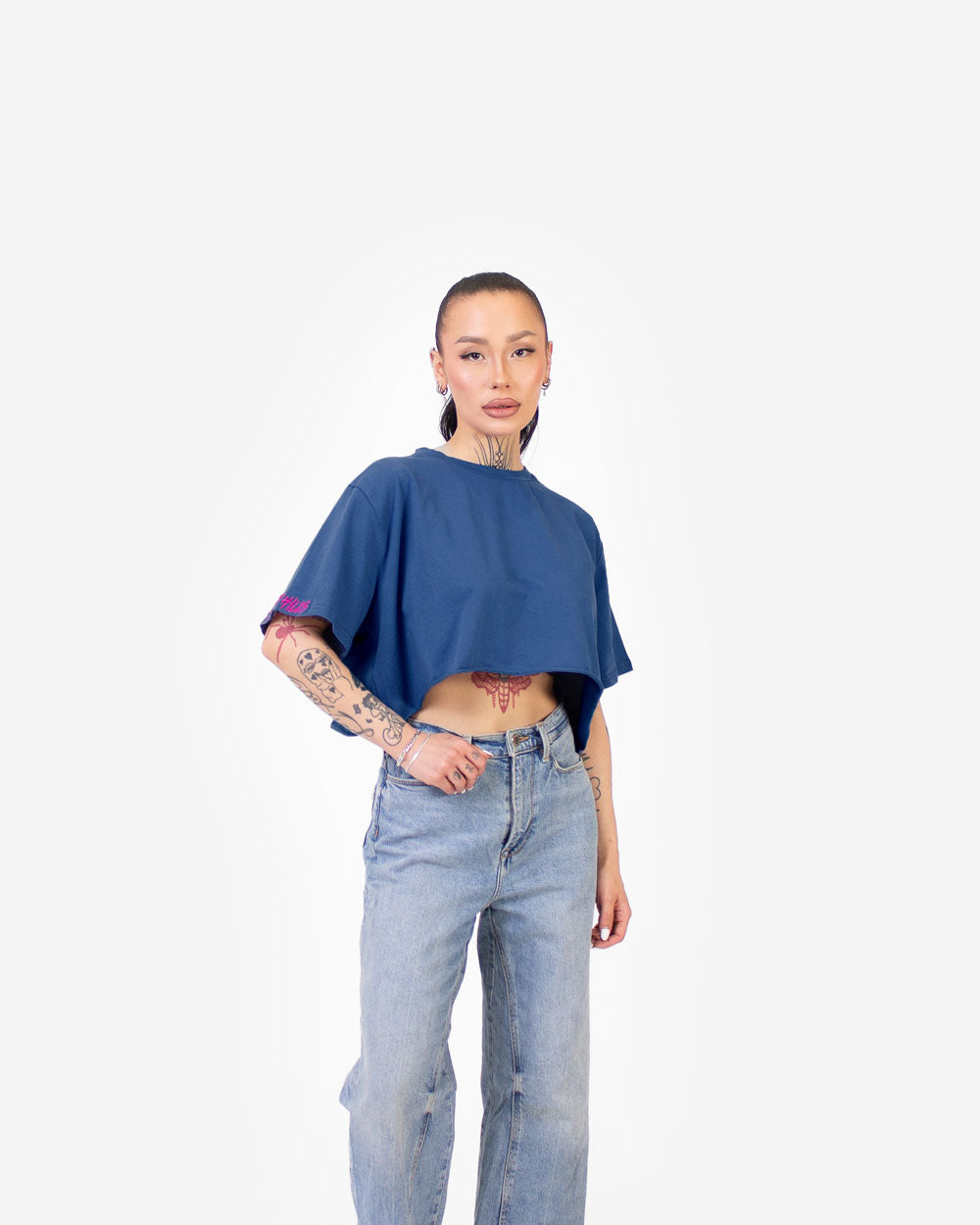 Cropped T-Shirt (Prussian Blue)